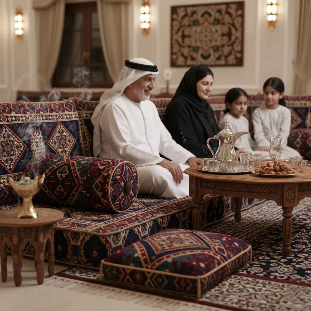 traditional Arabic floor majlis seating