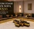 Custom foam diwan sofa in Texas with gold laser cut panels